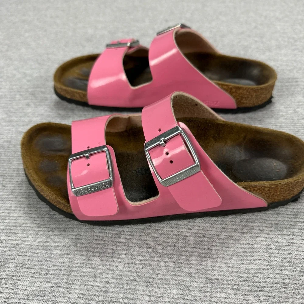 Birkenstock Arizona Pink Patent Leather Sandals Womens EU 34 US3-3.5